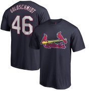 Wholesale Cheap St. Louis Cardinals #46 Paul Goldschmidt Majestic Official Name & Number T-Shirt Navy