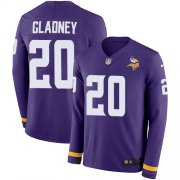 Wholesale Cheap Nike Vikings #20 Jeff Gladney Purple Team Color Men's Stitched NFL Limited Therma Long Sleeve Jersey