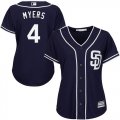 Wholesale Cheap Padres #4 Wil Myers Navy Blue Alternate Women's Stitched MLB Jersey