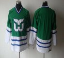 Wholesale Cheap Whalers Blank CCM Throwback Green Embroidered NHL Jersey
