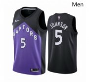 Wholesale Cheap Men Toronto Raptors 5 Stanley Johnson Purple NBA Swingman 2020 21 Earned Edition Jersey