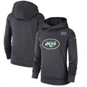 Wholesale Cheap Women's New York Jets Nike Anthracite Crucial Catch Performance Pullover Hoodie
