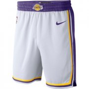 Wholesale Cheap Men's Los Angeles Lakers White 2019 Nike Swingman Stitched NBA Shorts