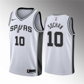 Wholesale Cheap Men\' San Antonio Spurs #10 Jeremy Sochan White Association Edition Stitched Jersey