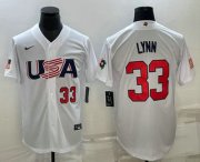 Wholesale Cheap Men's USA Baseball #33 Lance Lynn Number 2023 White World Baseball Classic Stitched Jersey