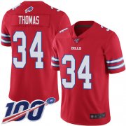 Wholesale Cheap Nike Bills #34 Thurman Thomas Red Men's Stitched NFL Limited Rush 100th Season Jersey