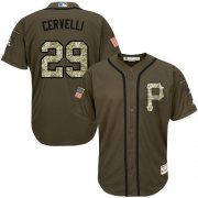 Wholesale Cheap Pirates #29 Francisco Cervelli Green Salute to Service Stitched Youth MLB Jersey