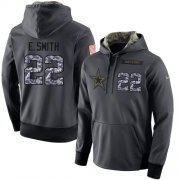 Wholesale Cheap NFL Men's Nike Dallas Cowboys #22 Emmitt Smith Stitched Black Anthracite Salute to Service Player Performance Hoodie