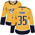 Wholesale Cheap Adidas Predators #35 Pekka Rinne Yellow Home Authentic Women's Stitched NHL Jersey