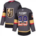Wholesale Cheap Adidas Golden Knights #29 Marc-Andre Fleury Grey Home Authentic USA Flag Stitched Youth NHL Jersey