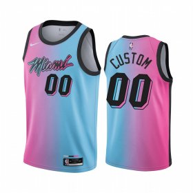 Wholesale Cheap Men\'s Nike Heat Custom Personalized Blue Pink NBA Swingman 2020-21 City Edition Jersey