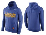 Wholesale Cheap Men's Seattle Mariners Nike Blue Cooperstown Collection Hybrid Pullover Hoodie