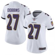 Wholesale Cheap Nike Ravens #27 J.K. Dobbins White Women's Stitched NFL Vapor Untouchable Limited Jersey
