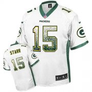 Wholesale Cheap Nike Packers #15 Bart Starr White Men's Stitched NFL Elite Drift Fashion Jersey