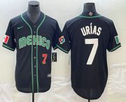 Wholesale Cheap Mens Mexico Baseball #7 Julio Urias Number 2023 Black White World Classic Stitched Jersey