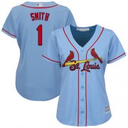 Wholesale Cheap Cardinals #1 Ozzie Smith Light Blue Alternate Women's Stitched MLB Jersey