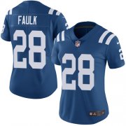 Wholesale Cheap Nike Colts #28 Marshall Faulk Royal Blue Team Color Women's Stitched NFL Vapor Untouchable Limited Jersey