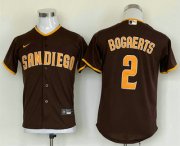 Wholesale Cheap Youth San Diego Padres #2 Xander Bogaerts Brown Cool Base Stitched Baseball Jersey