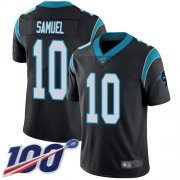 Wholesale Cheap Nike Panthers #10 Curtis Samuel Black Team Color Men's Stitched NFL 100th Season Vapor Limited Jersey
