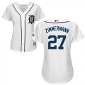 Wholesale Cheap Tigers #27 Jordan Zimmermann White Home Women's Stitched MLB Jersey