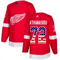 Wholesale Cheap Adidas Red Wings #72 Andreas Athanasiou Red Home Authentic USA Flag Stitched NHL Jersey