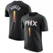 Wholesale Cheap Men's Phoenix Suns #1 Devin Booker Black 2022-23 Statement Edition Name & Number T-Shirt