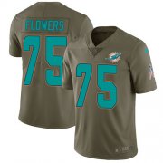 Wholesale Cheap Nike Dolphins #75 Ereck Flowers Olive Men's Stitched NFL Limited 2017 Salute To Service Jersey