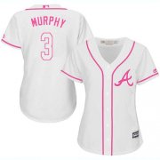 Wholesale Cheap Braves #3 Dale Murphy White/Pink Fashion Women's Stitched MLB Jersey