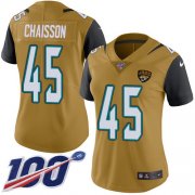 Wholesale Cheap Nike Jaguars #45 K'Lavon Chaisson Gold Women's Stitched NFL Limited Rush 100th Season Jersey