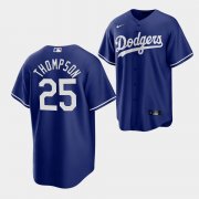 Wholesale Cheap Men's Los Angeles Dodgers #25 Trayce Thompson Blue Cool Base Stitched Baseball Jersey