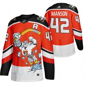 Wholesale Cheap Anaheim Ducks #42 Josh Manson Red Men\'s Adidas 2020-21 Reverse Retro Alternate NHL Jersey