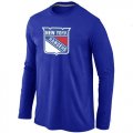 Wholesale Cheap NHL New York Rangers Big & Tall Logo Long Sleeve T-Shirt Blue