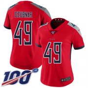 Wholesale Cheap Nike Titans #49 Nick Dzubnar Red Women's Stitched NFL Limited Inverted Legend 100th Season Jersey