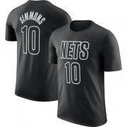 Wholesale Cheap Men's Brooklyn Nets #10 Ben Simmons Black 2022-23 Statement Edition Name & Number T-Shirt