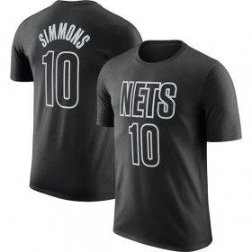 Wholesale Cheap Men\'s Brooklyn Nets #10 Ben Simmons Black 2022-23 Statement Edition Name & Number T-Shirt