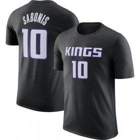 Wholesale Cheap Men\'s Sacramento Kings #10 Domantas Sabonis Black 2022-23 Statement Edition Name & Number T-Shirt