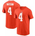 Wholesale Cheap Men's Cleveland Browns #4 Deshaun Watson 2022 Orange Name & Number T-Shirt