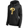 Wholesale Cheap Women's Philadelphia Phillies Gold Collection Pullover Hoodie Black