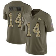 Wholesale Cheap Nike Broncos #14 Courtland Sutton Olive/Camo Men's Stitched NFL Limited 2017 Salute To Service Jersey