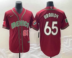 Wholesale Cheap Men\'s Mexico Baseball #65 Giovanny Gallegos Number 2023 Red World Classic Stitched Jersey1