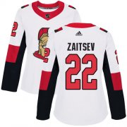 Wholesale Cheap Adidas Senators #22 Nikita Zaitsev White Road Authentic Women's Stitched NHL Jersey
