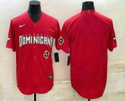 Wholesale Cheap Men's Dominican Republic Baseball Blank 2023 Red World Classic Stitched Jersey