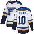 Wholesale Cheap Adidas Blues #10 Brayden Schenn White Road Authentic Stitched Youth NHL Jersey