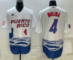Wholesale Cheap Men's Puerto Rico Baseball #4 Carlos Correa Number 2023 White World Baseball Classic Stitched Jerseys
