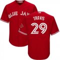 Wholesale Cheap Blue Jays #29 Devon Travis Red Cool Base Canada Day Stitched Youth MLB Jersey