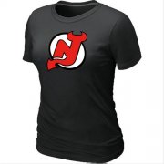 Wholesale Cheap Women's NHL New Jersey Devils Big & Tall Logo T-Shirt Black