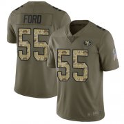 Wholesale Cheap Nike 49ers #55 Dee Ford Olive/Camo Men's Stitched NFL Limited 2017 Salute To Service Jersey