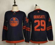 Wholesale Cheap Youth Edmonton Oilers #29 Leon Draisaitl Navy Blue 50th Anniversary Adidas Stitched NHL Jersey