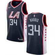 Wholesale Cheap Men's Clippers 34 Tobias Harris Navy 2018-19 City Edition Nike Swingman Jersey