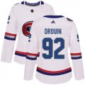 Wholesale Cheap Adidas Canadiens #92 Jonathan Drouin White Authentic 2017 100 Classic Women's Stitched NHL Jersey